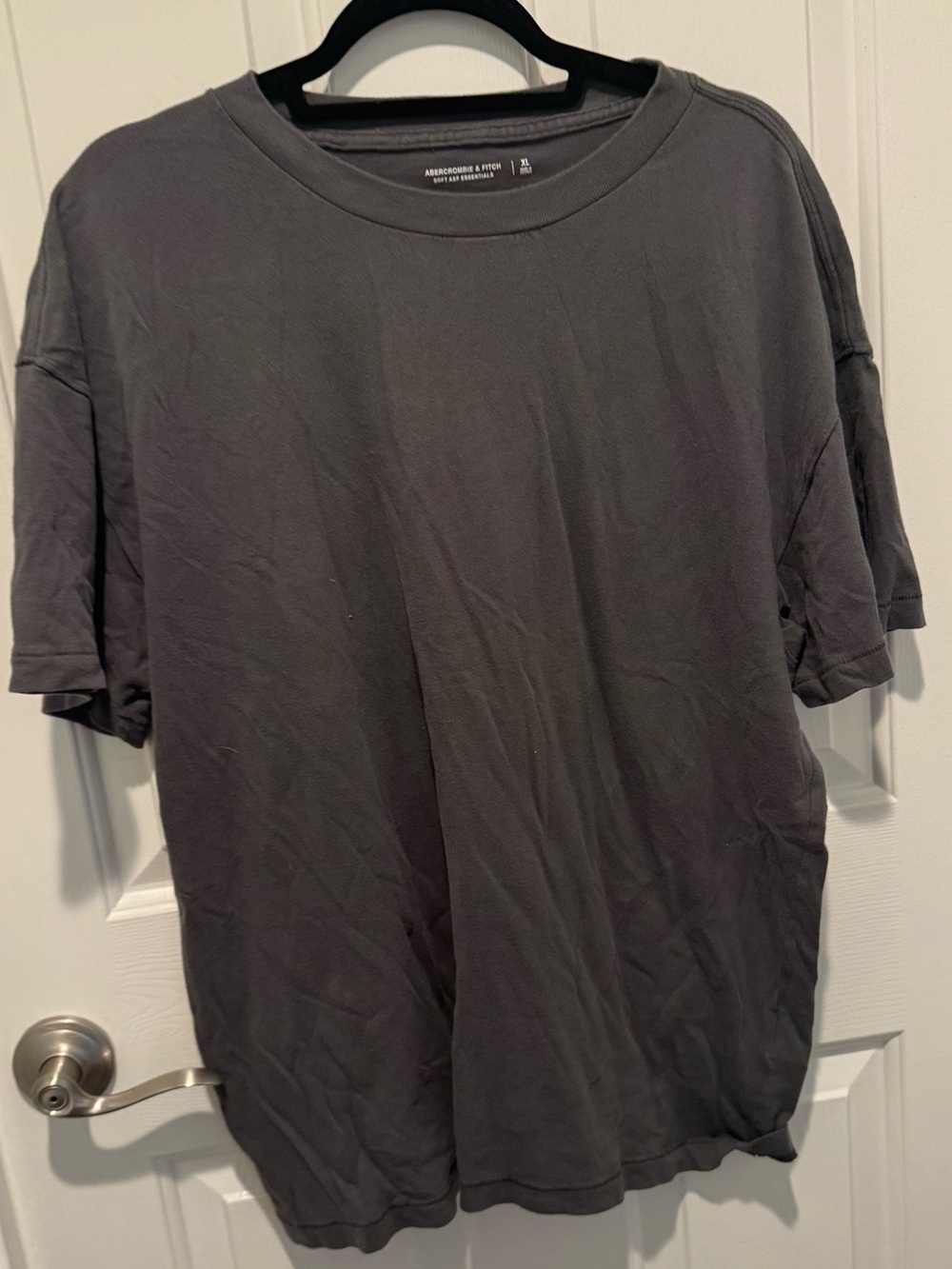Mens Abercrombie & Fitch Essentials Gray Crewneck T-Shirt - Soft Size XL